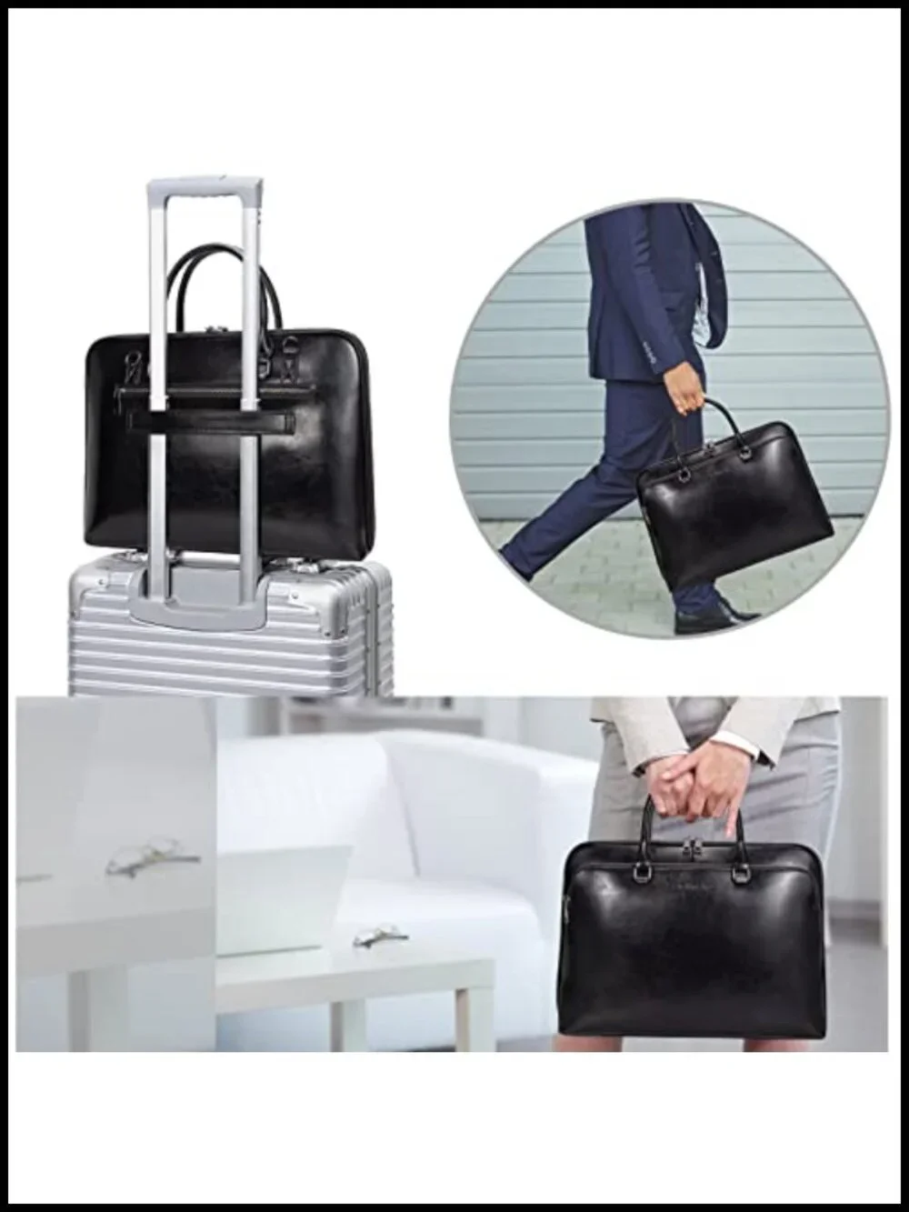Genuine Leather Laptop Messenger Bag 15.6